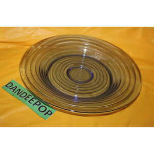 Vintage Blue Depression Glass Swirl Pattern Large Centerpiece Round Bowl